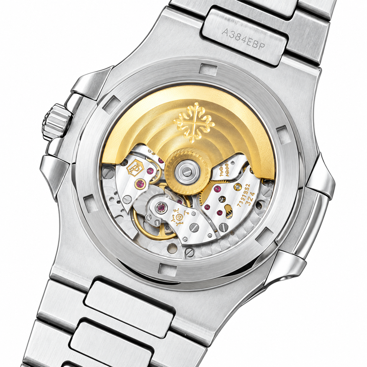 Patek Philippe Nautilus Pink Sapphire Baguette Steel White Dial