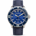 Blancpain Fifty Fathoms blue dial blue ceramic bezel 300m sailcloth canvas strap