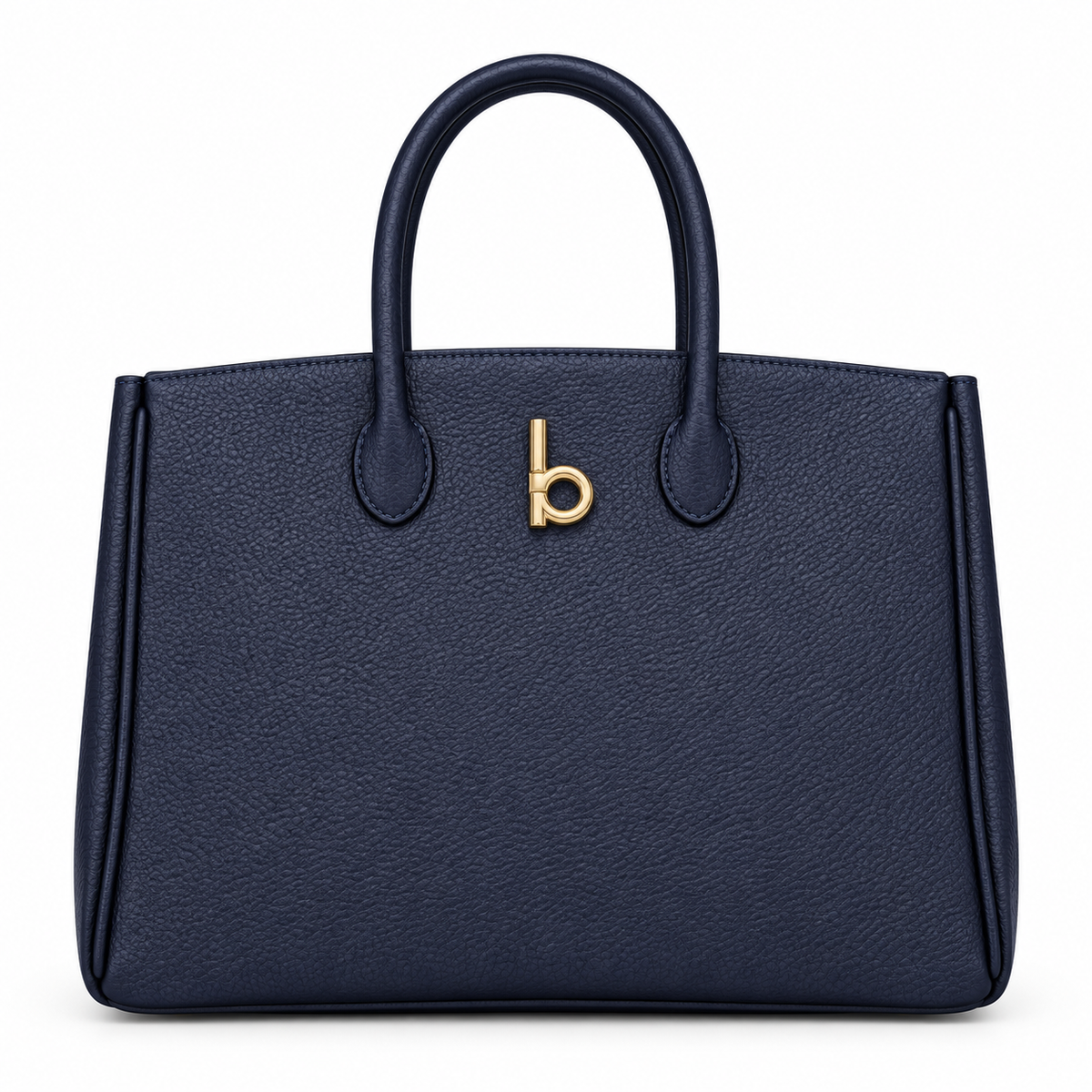 Burberry Navy Textured Tote with Top Handles