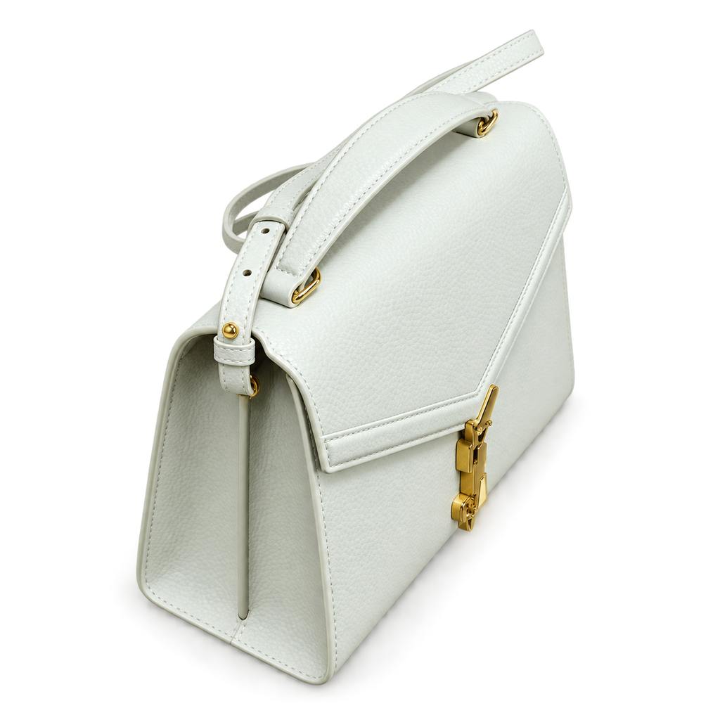 YSL Cassandra Mini Bag – White Smooth Leather