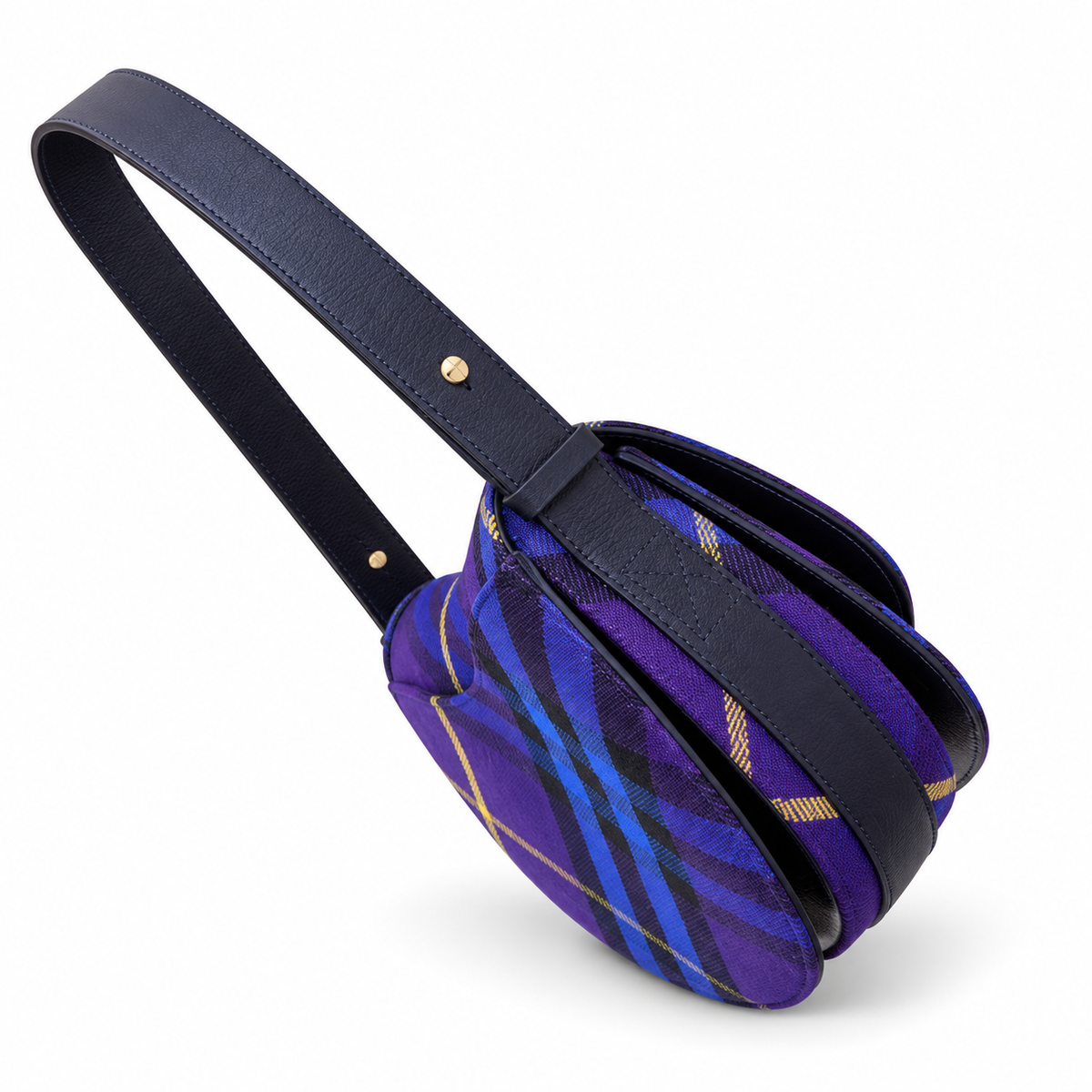 Burberry Purple Check Saddle Bag