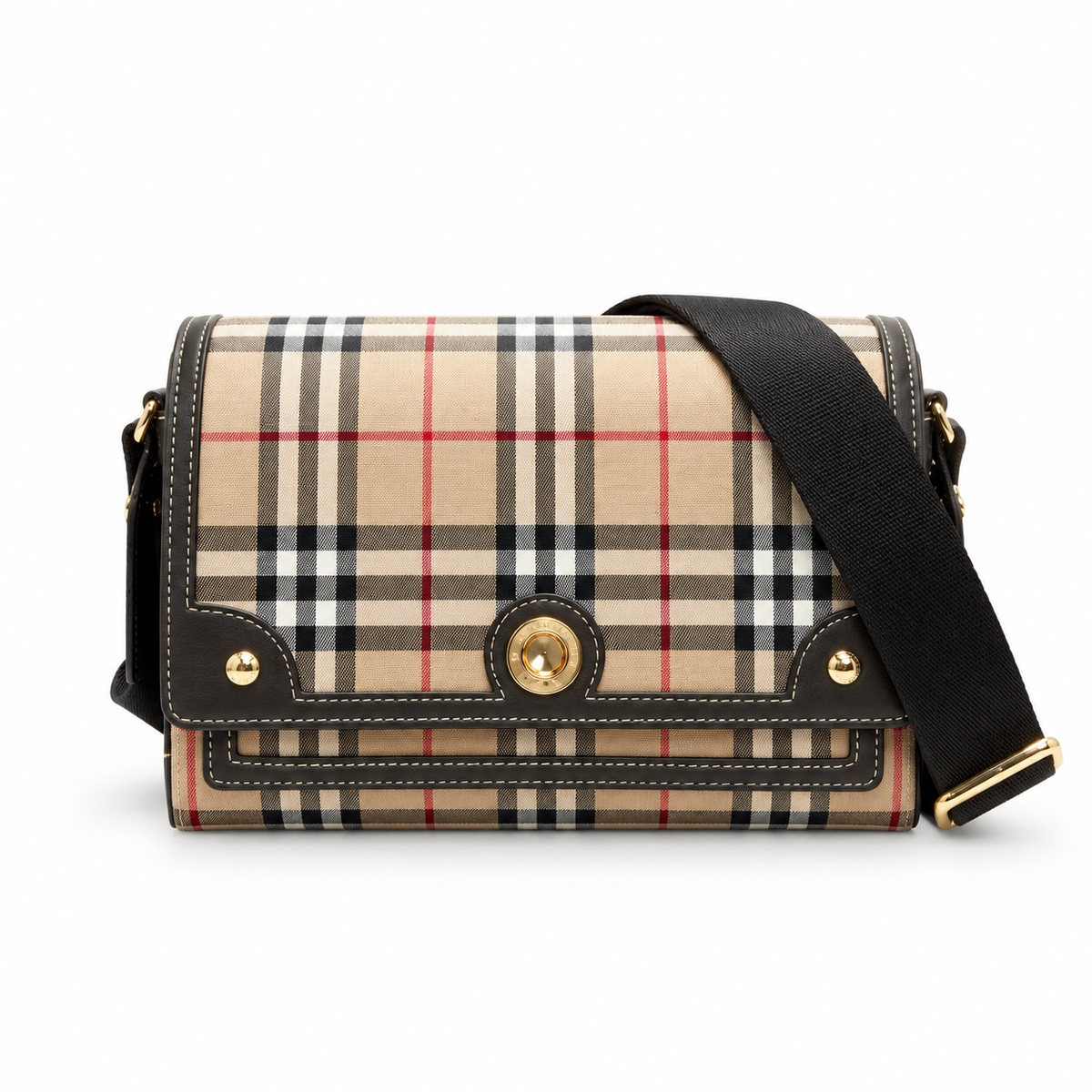 Burberry Beige Check Flap Crossbody Bag