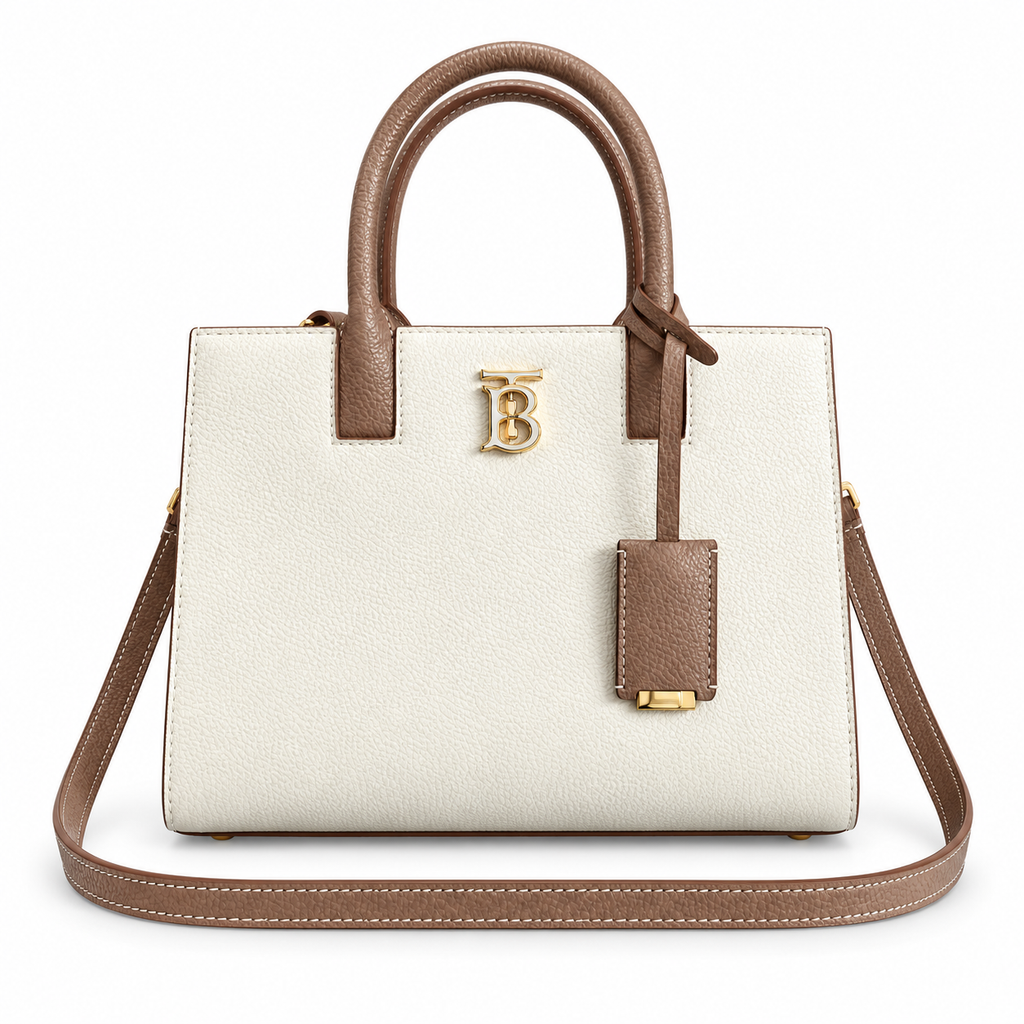 Burberry Two-Tone Top Handle Bag