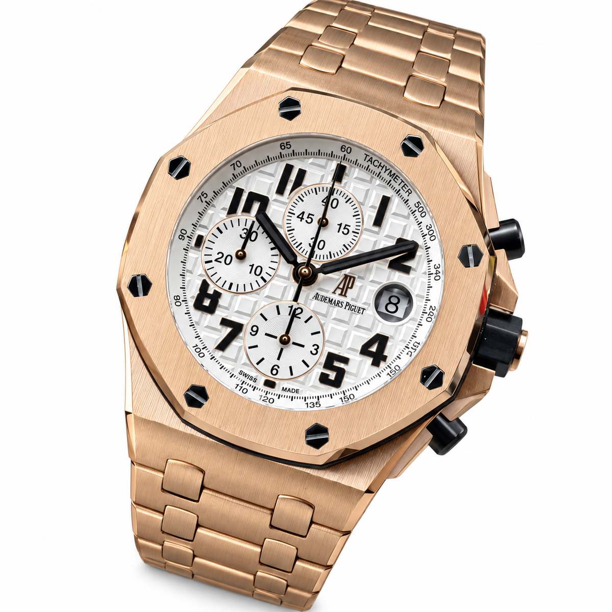 Audemars Piguet Royal Oak Offshore Chronograph Rose Gold White Dial