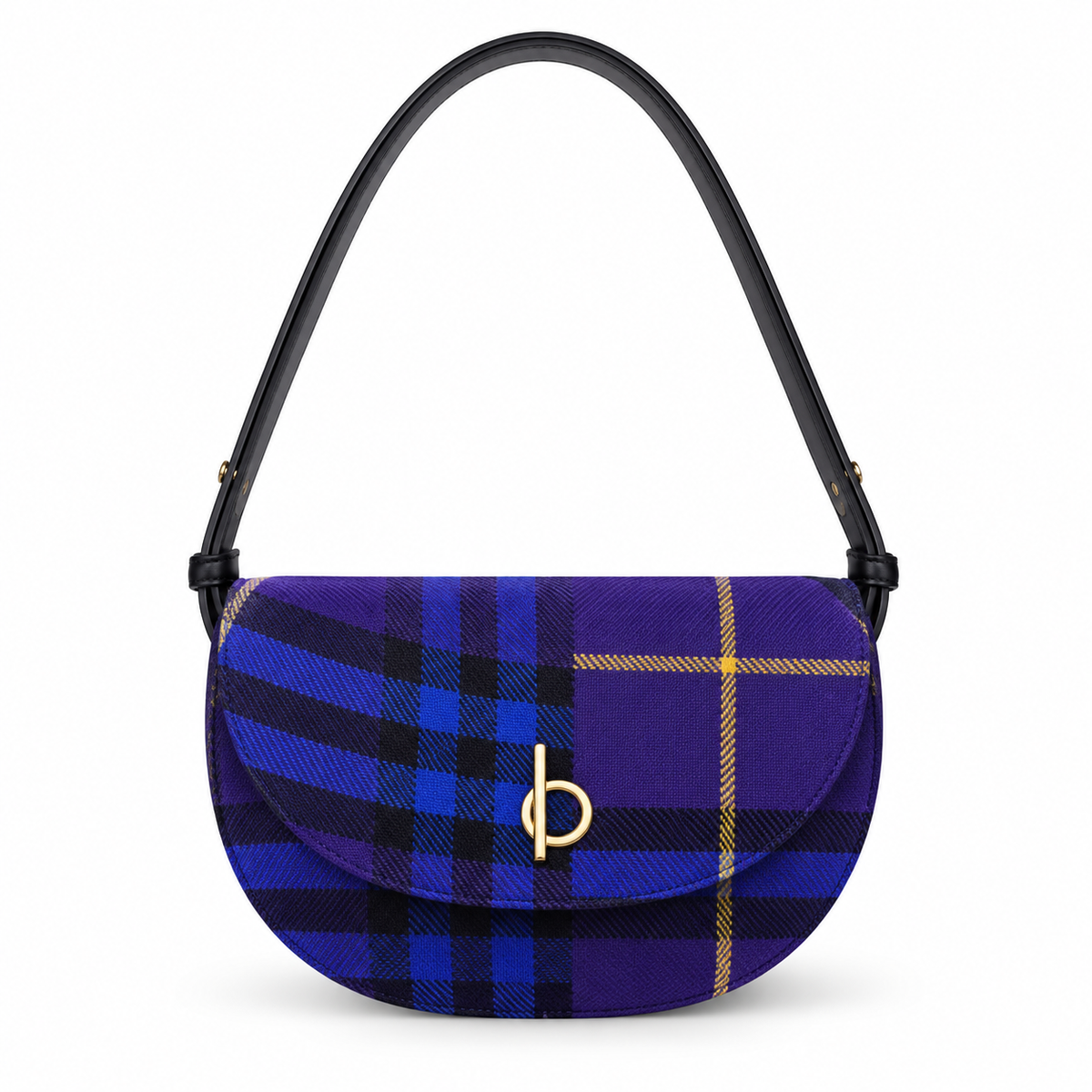 Burberry Purple Check Saddle Bag
