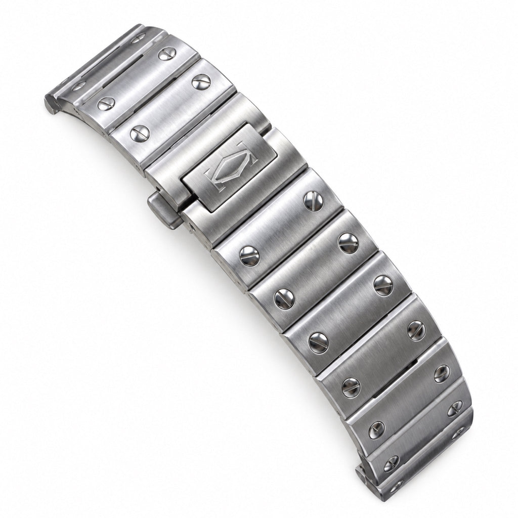Cartier Santos Automatic Grey Dial Stainless Steel Bracelet Luxury Watch Swiss Made