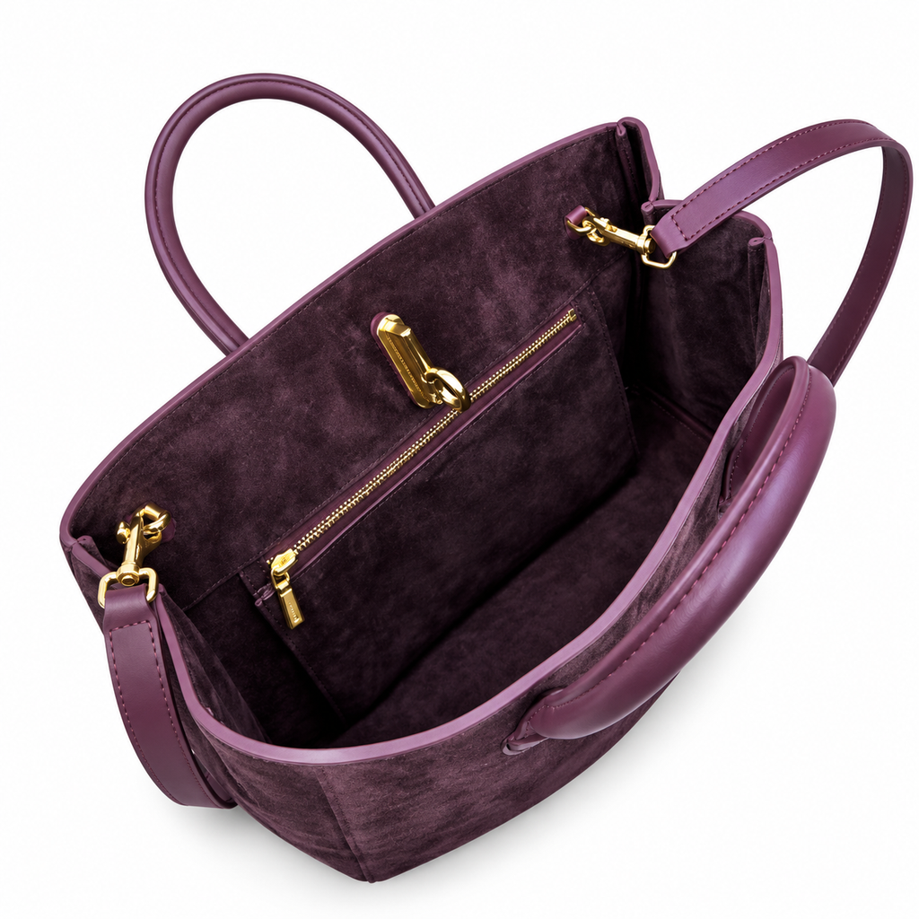 Burberry Burgundy Tote with Shoulder Strap