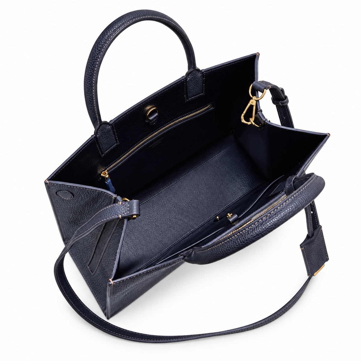 Burberry Navy Leather TB Tote Bag