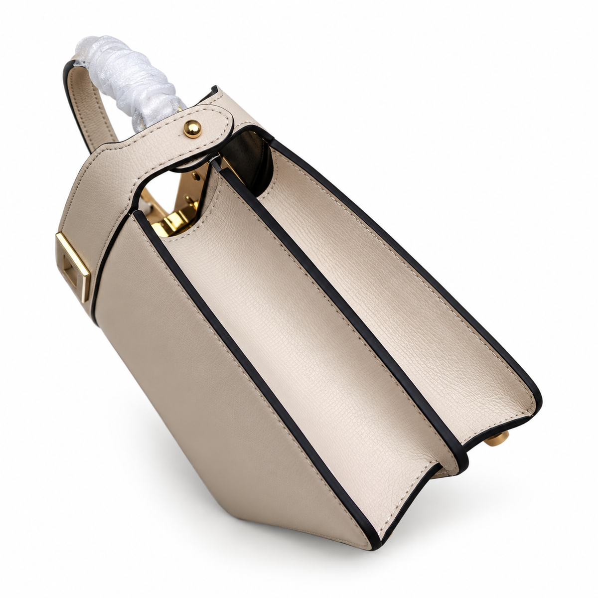 Fendi Peekaboo ISeeU Mini – Ivory Calfskin & Purple Suede Interior