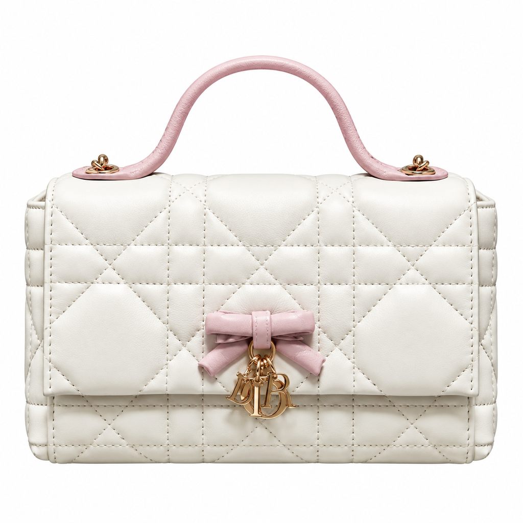 Dior Quilted Cannage Convertible Crossbody Bag with Top Handle
