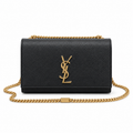 Saint Laurent YSL Kate Chain Bag – Black Grained Leather