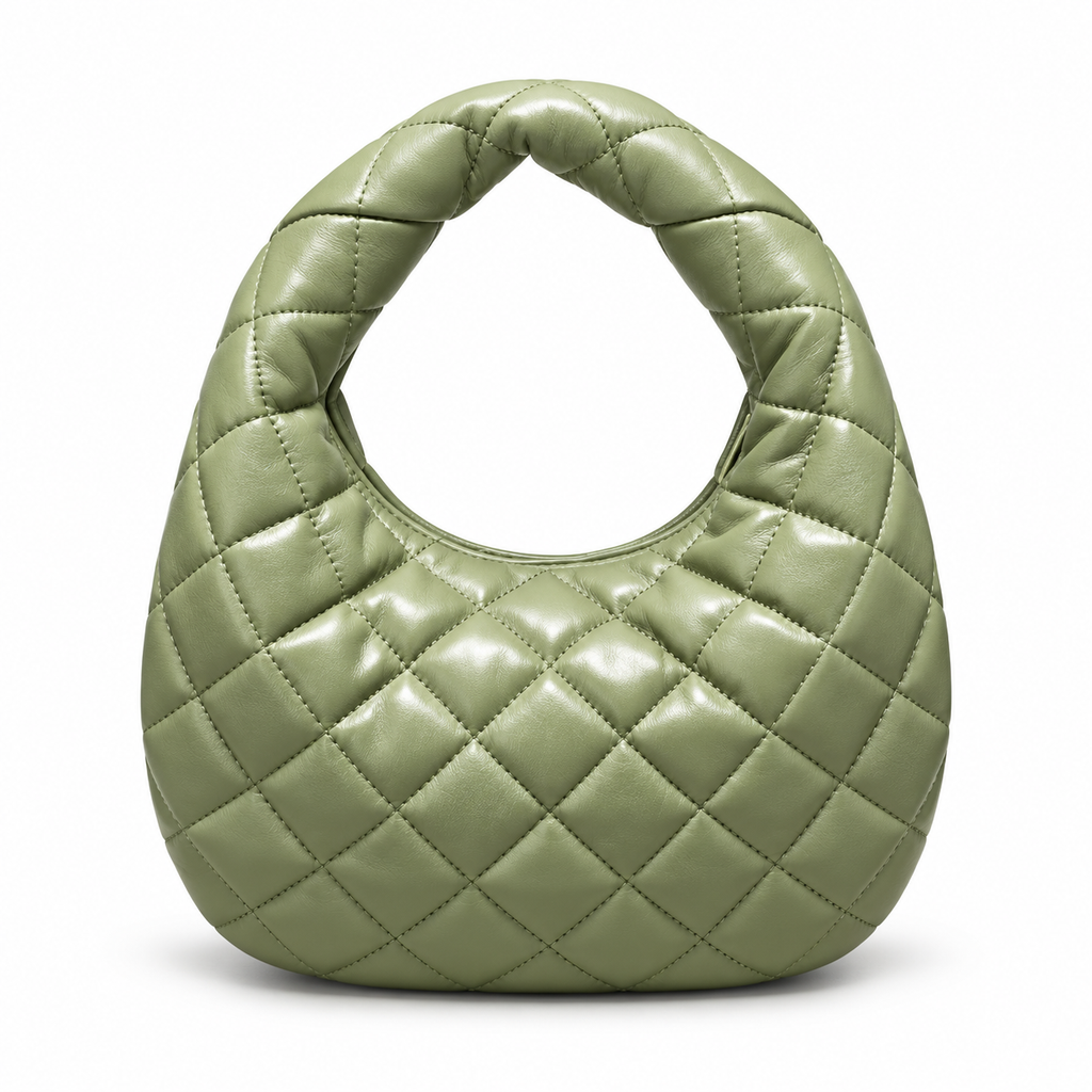 Saint Laurent Quilted Leather Hobo Bag – Sage Green