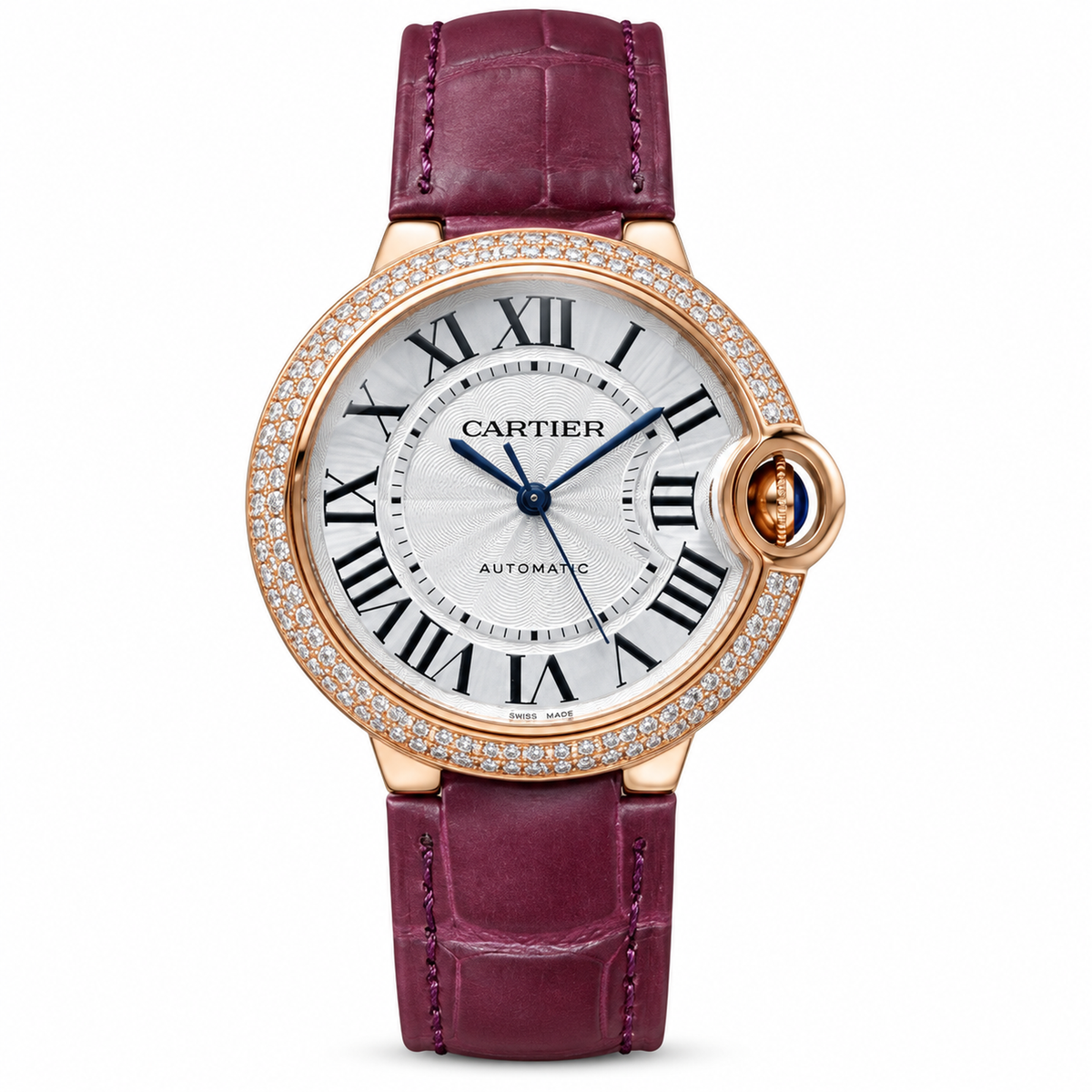 Cartier Ballon Bleu Large Rose Gold Double Diamond Bezel Automatic Watch – KDY