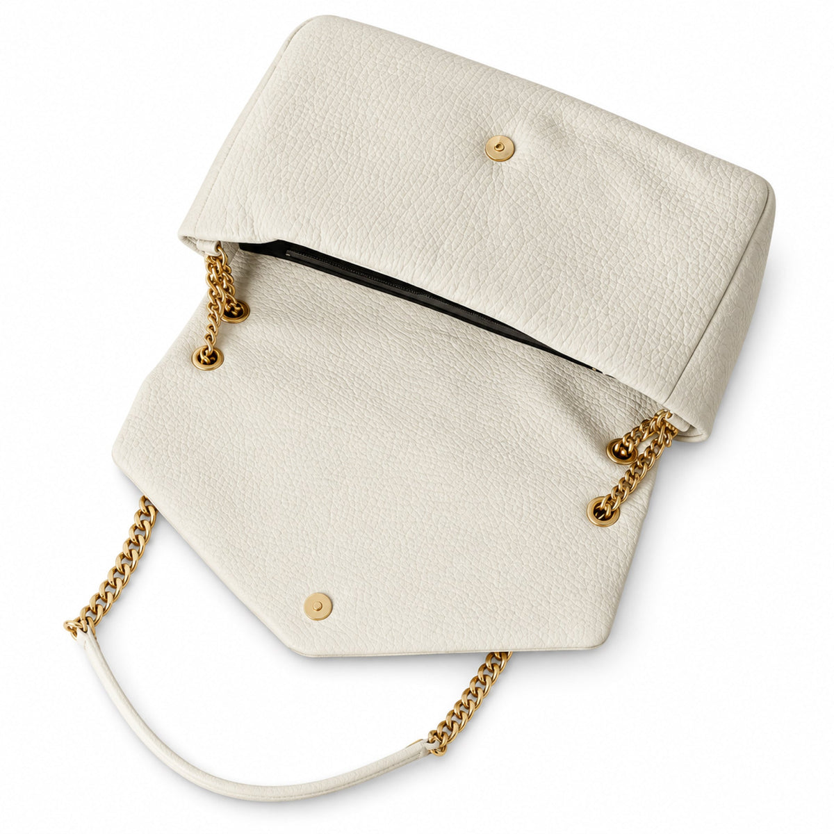 Saint Laurent YSL Calypso Chain Bag – Cream Grained Leather