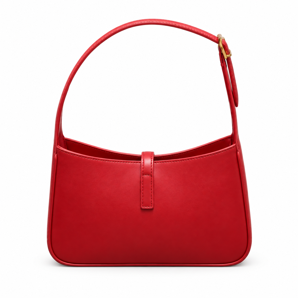 YSL Saint Laurent Le 5 À 7 Hobo Bag in Red Smooth Leather