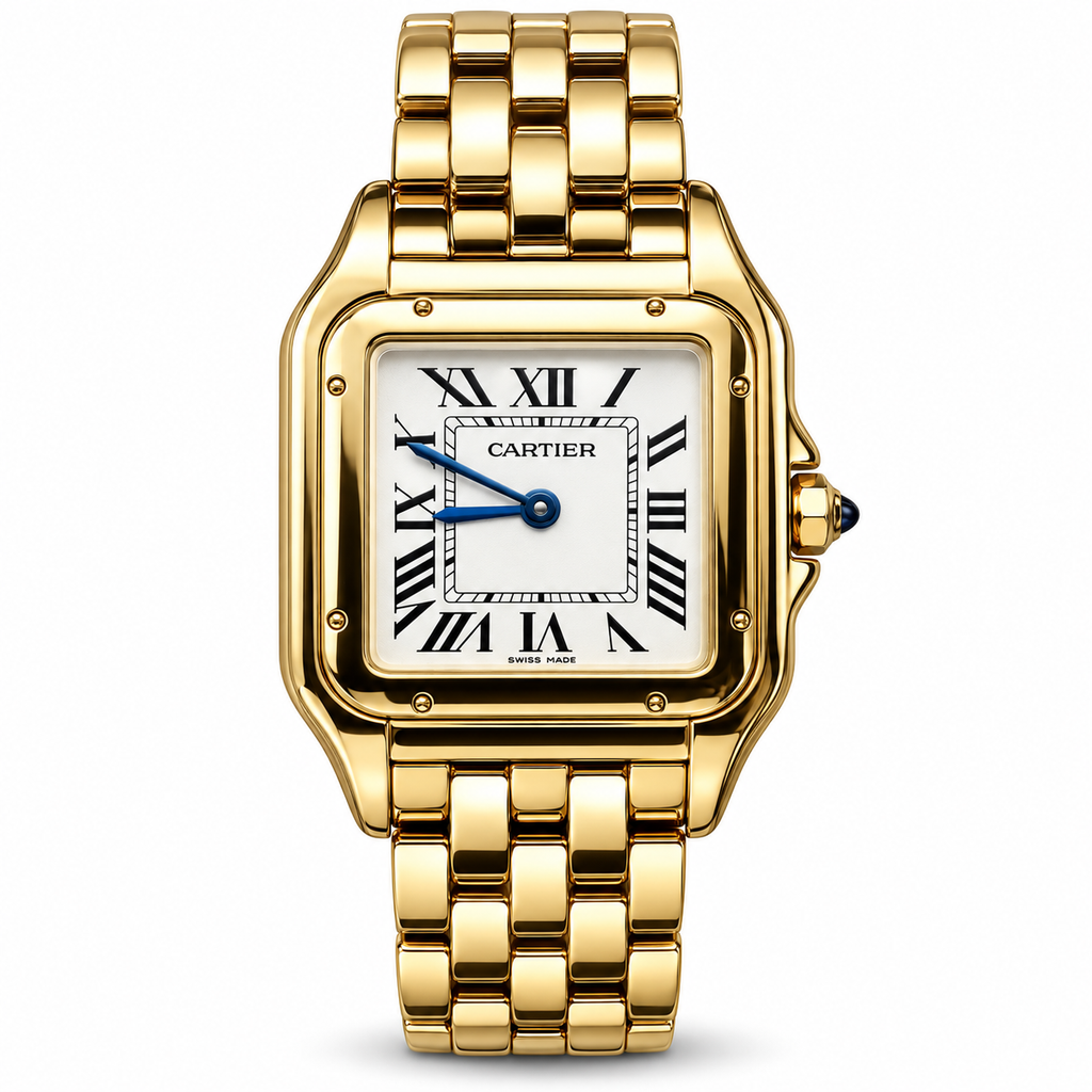 Cartier Panthère Large Yellow Gold White Dial Bracelet Watch – KDY
