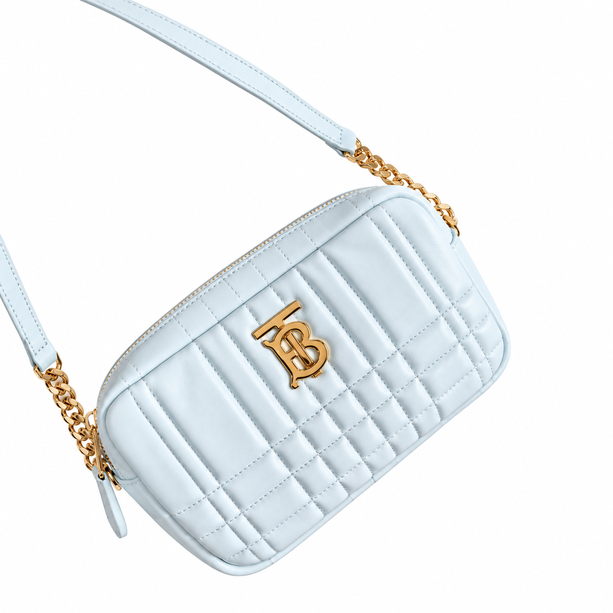 Burberry Light Blue Quilted Camera Bag