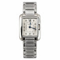 Cartier Tank Anglaise Small — Steel, Silver Diamond-Set Dial, Roman Numerals & Steel Bracelet, Women