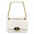Burberry White Quilted Chain Shoulder Bag