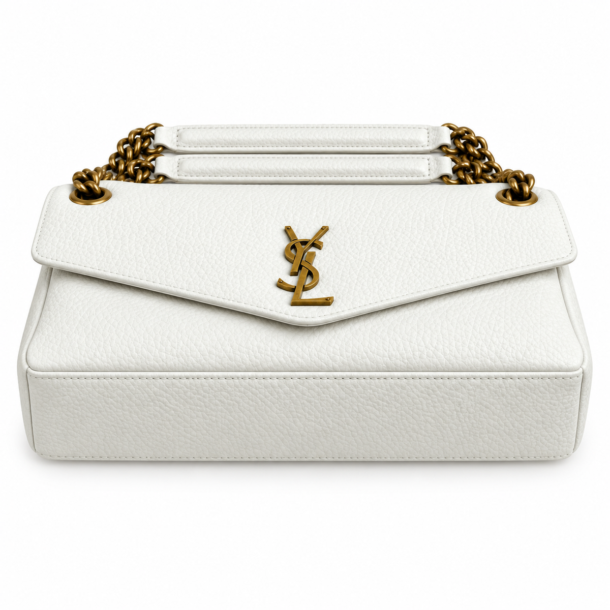 YSL Saint Laurent Gaby Envelope Bag – White