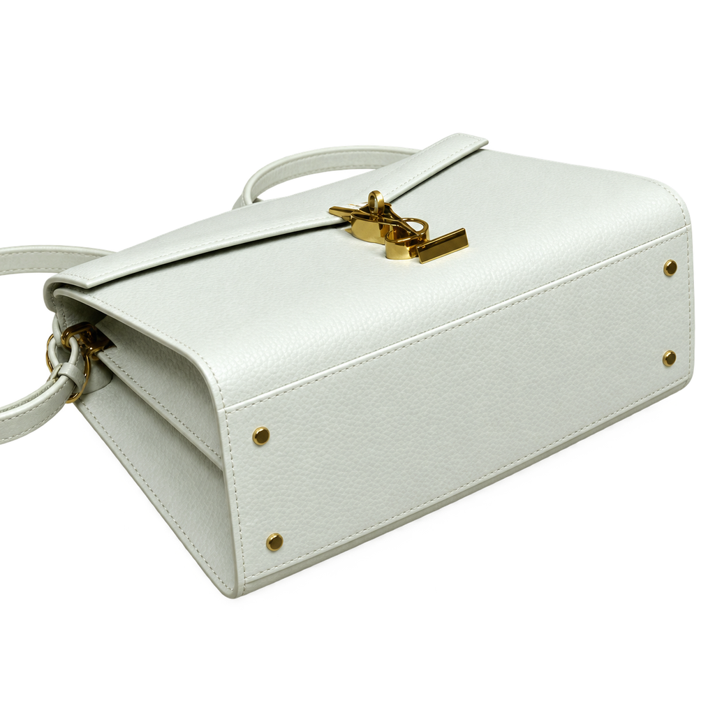 YSL Cassandra Mini Bag – White Smooth Leather