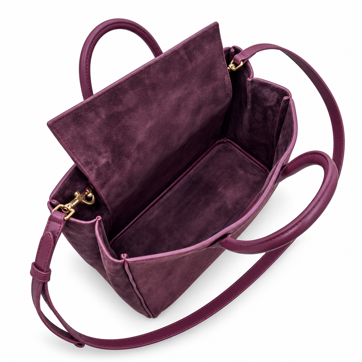 Burberry Burgundy Tote with Shoulder Strap