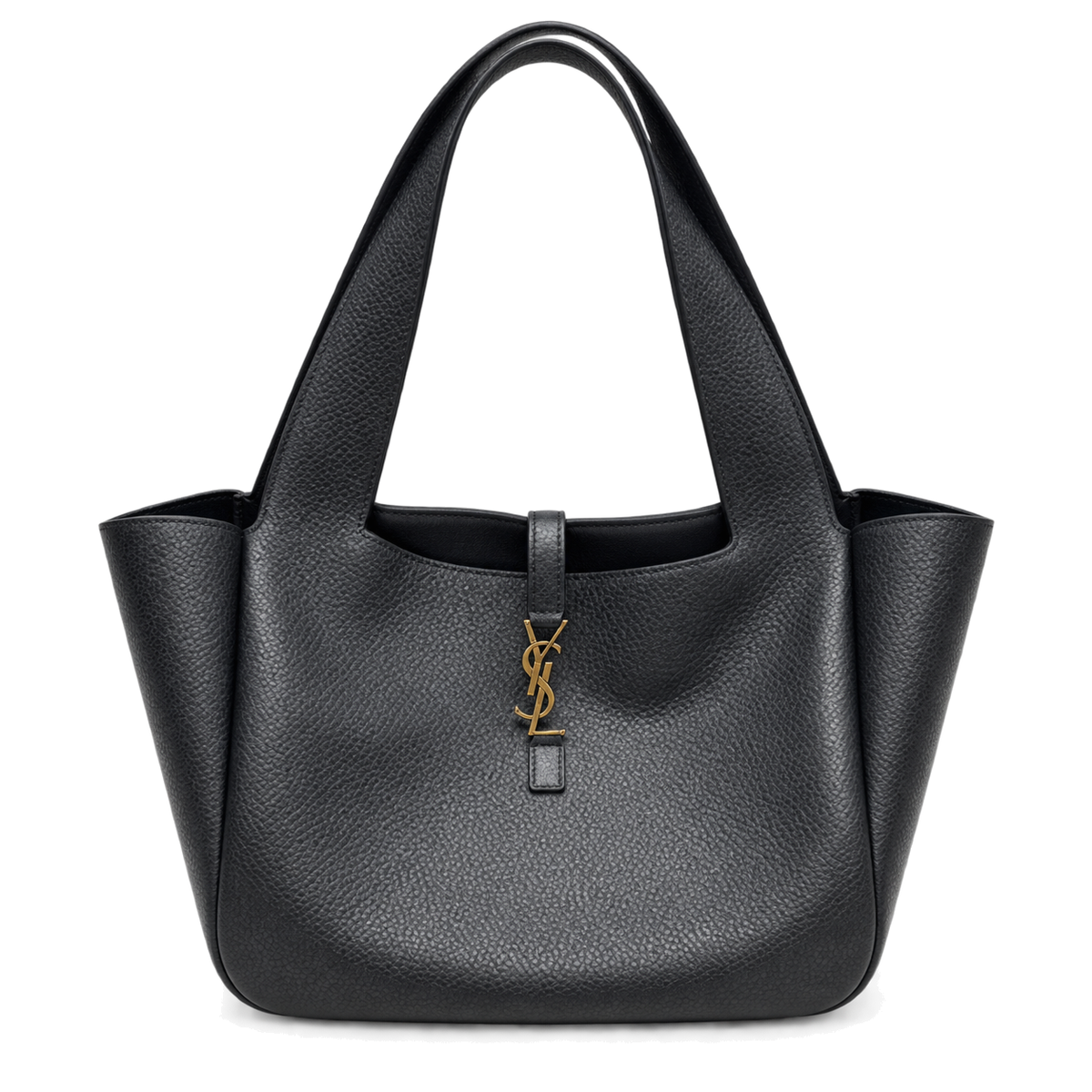Saint Laurent YSL Bea Tote Bag – Black Grained Leather