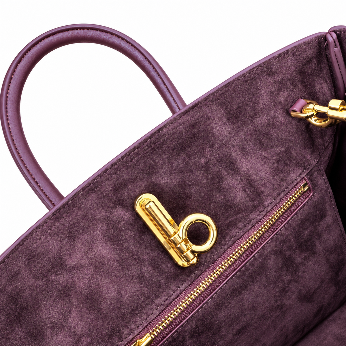 Burberry Burgundy Tote with Shoulder Strap