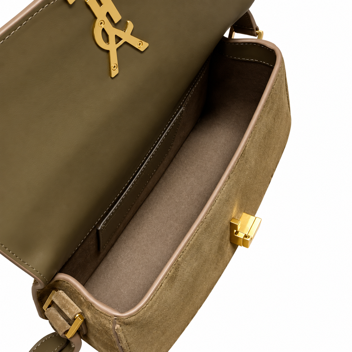 Saint Laurent Solferino Mini Bag – Tan Suede