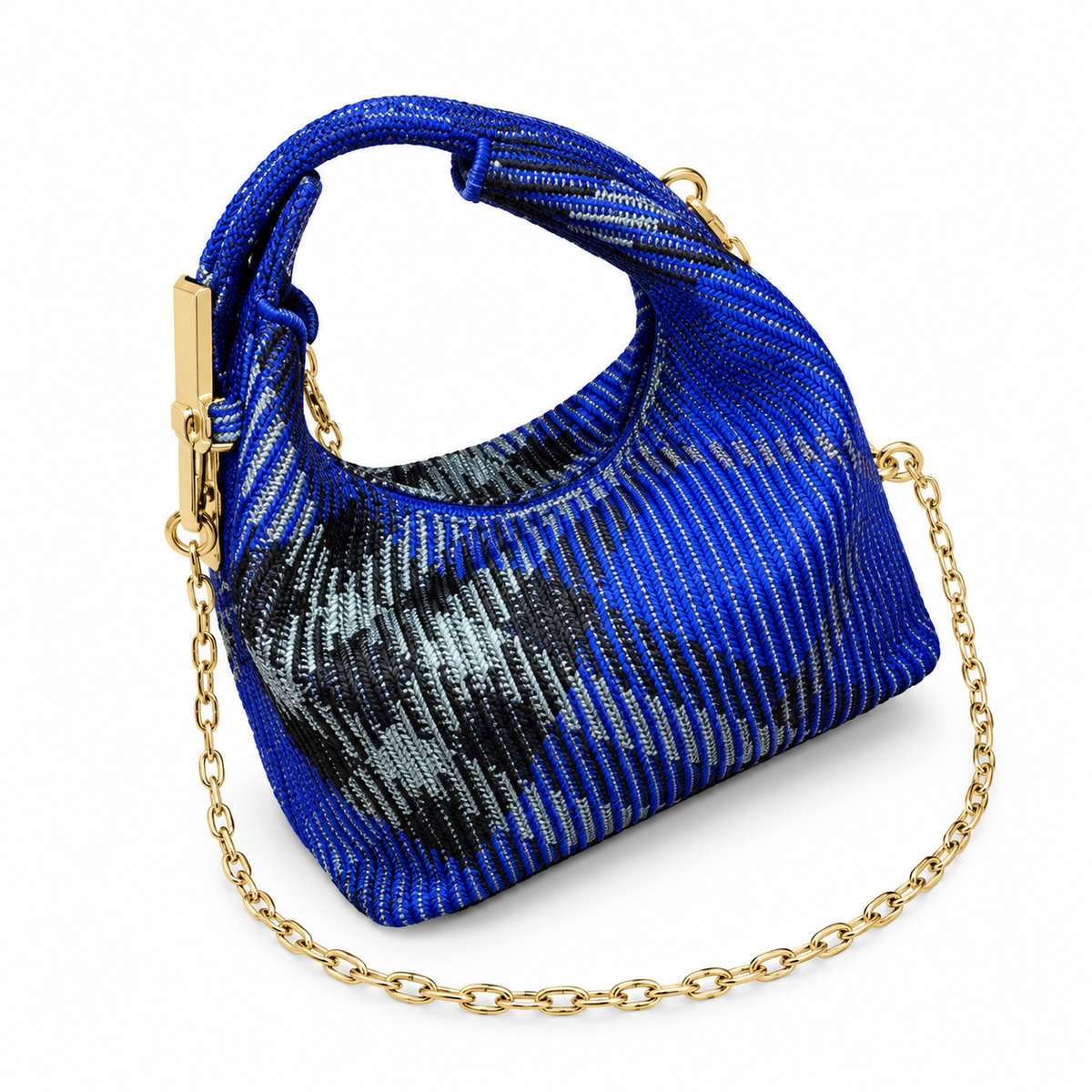 Burberry Blue Woven Chain Shoulder Bag