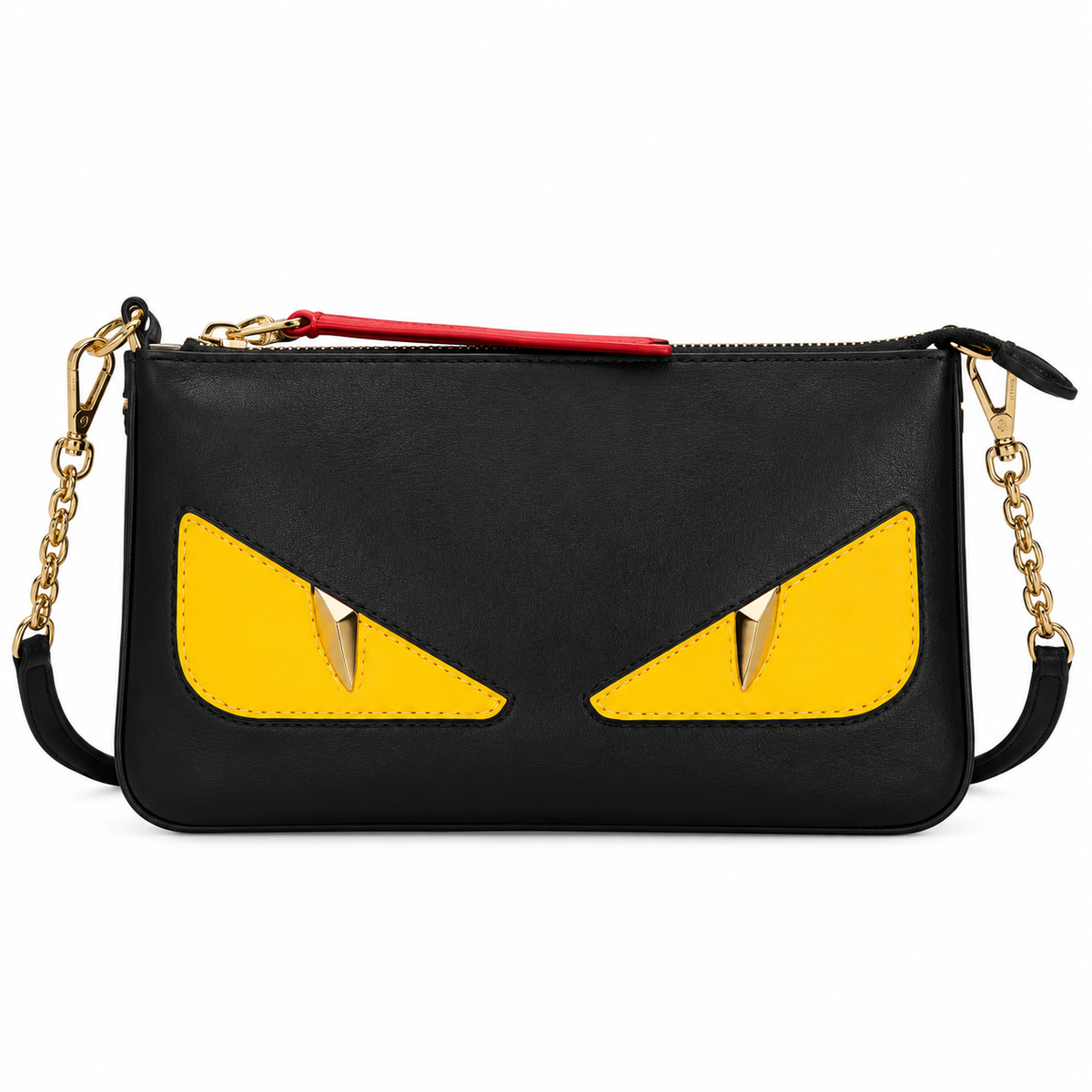 Fendi FF Slim Crossbody Bag – FF Jacquard Canvas & Leather Trim, Magnetic Flap, 20cm