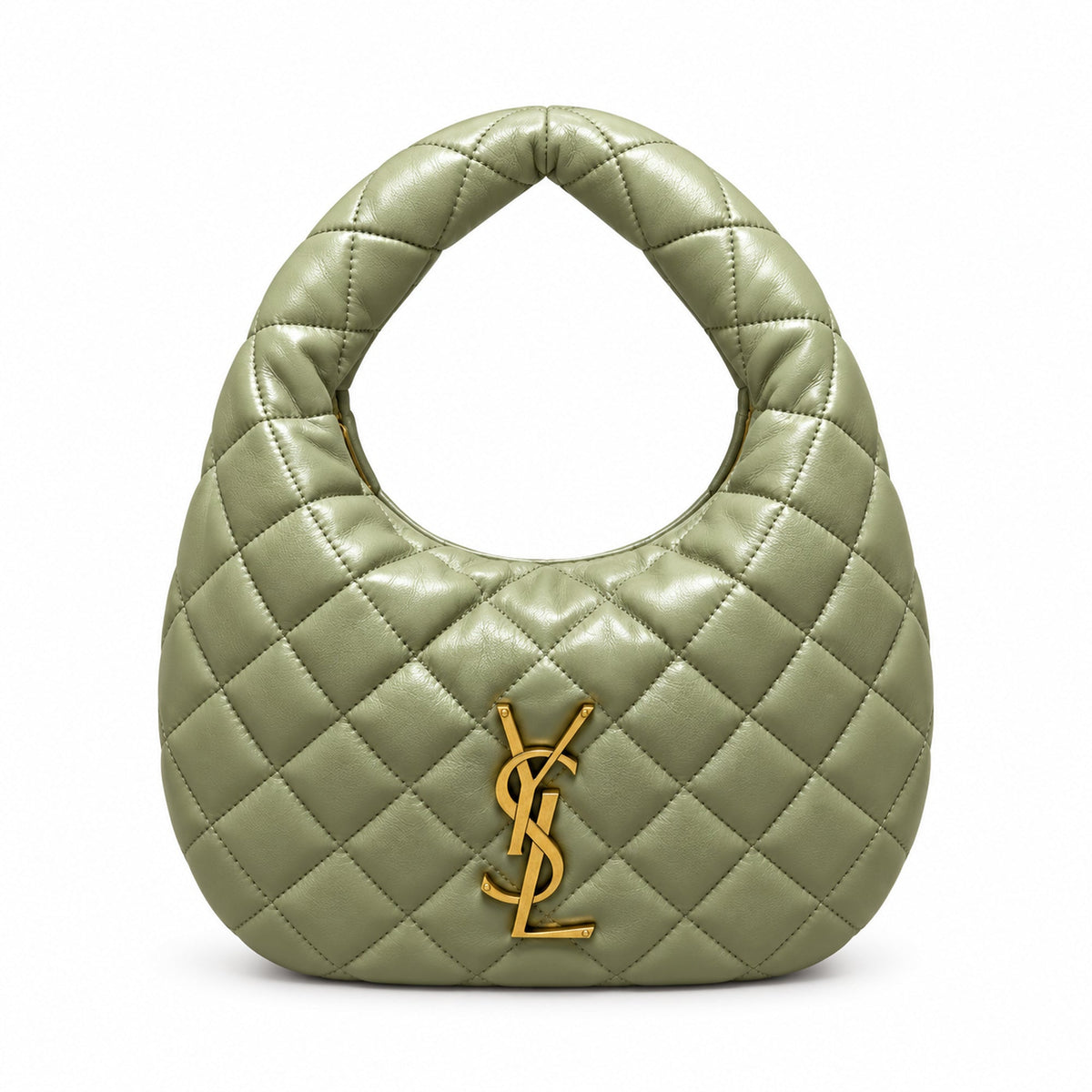Saint Laurent Baby ICARE Quilted Hobo Bag in Sage Green