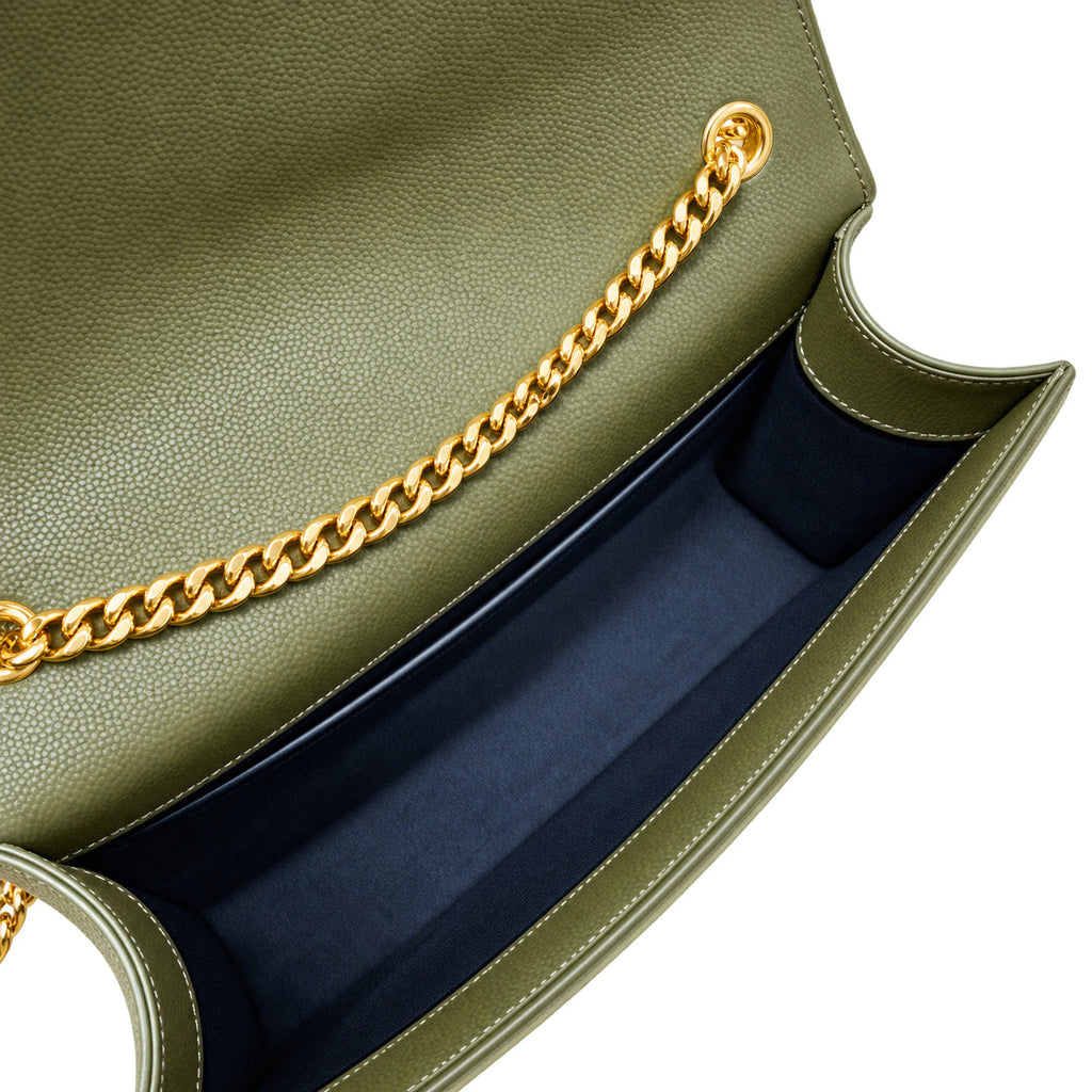 Saint Laurent YSL Envelope Small Bag – Olive Quilted Leather